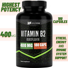 Vitamin B2 400mg | 180 Capsules | Riboflavin | Gluten Free & Non-GMO HealthFare