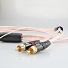 HiFi 8TC 7N OCC PHONO Cable Single Crystal Copper 2RCA to 2RCA Grounding