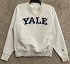 Champion Mens Gray Reverse Weave Yale University Crewneck Sweatshirt Size Small
