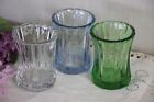 New Listing(3) Vintage Small Glass Vase Made in Mexico Green Clear Blue Juice Glass