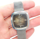 Timex Dynabeat Square Brown Face Silver Bezel Mens Vintage Wristwatch FOR PARTS
