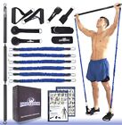 INNOCEDAR Home Gym Bar Kit with Resistance Bands,Portable Full Body Blue