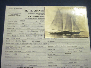 Vintage 1920/30s Ship/Sailing Yacht sales brokerage book/folder w/11 sheet/photo