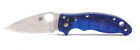 Spyderco Manix 2 3.37 Inch CTS BD1 Steel Blade Plainedge Foldable Knife  Blue