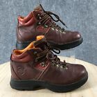 Timberland Waterproof Hiking Boots Womens 9 M Burgundy Leather Round Ankle Top