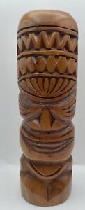New ListingHand Carved Wooden Totem Statue Maui Hawaii Bogardt  2008 Vintage Tiki Bar 12”