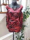 Metrostyle Womens Multicolor Paisley Round Neck Cold Shoulder Sleeve Blouse XL