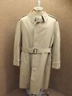 Classy Vintage London Fog Belted Spy Trench Coat Zip Out Quilted Lining Mens 46R