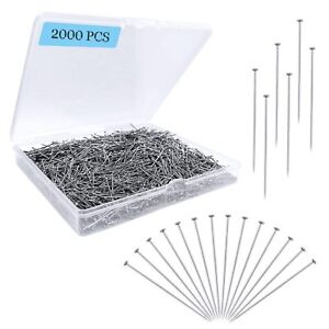 2000PCS Straight Pins for Crafts, Sewing Pins for Fabric Dressmaker Pins, Lon...