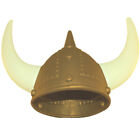 Viking Helmet Adult Plastic Norwegian Medieval GOLD Costume Hat w/ Horns Vikings