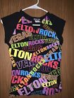 ELTON JOHN Label - ELTON Rocks Las Vegas Concert Tour T-Shirt Colorful Large