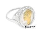 Womans Mercury Dime Coin Ring Sterling Silver High Rise Highlighted in 14k gold
