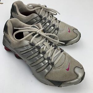 Nike Shox NZ Running Shoes Womens Size 8 White Grey Pink 314561-051