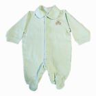 Vintage Baby Clothes Carter's Unisex Light Green Teddy Bear Coverall 0-3 Months