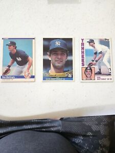(3) Lot 1984 Topps Fleer Donruss Baseball Don Mattingly Rookie Cards RC