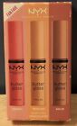 NYX Fan Fave Butter Gloss Trio Set Creme Brulee Fortune Cookie Madeleine 0.27 oz