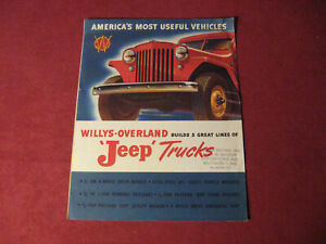 1948? Willys Jeep Pickup Truck Sales Brochure Booklet Catalog Old Original