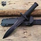 Tactical SURVIVAL Fixed Blade MILITARY COMBAT BOWIE Hunting Knife Black 13.5