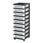 9 Drawer Rolling Storage Cart Plastic Utility Craft Cart with Drawer and Wheels