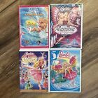 Lot 4 BARBIE Movie DVDs Mermaid Tail, Mariposa, 12 Dancing Princesses Fairytopia