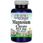 Magnesium Citrate 833mg 200 Caps - Made US/USDA Facility - Vitamins Because