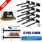 12 Hidden Shelf Floating Wall Brackets Heavy Duty Metal Support For Wood Shelves
