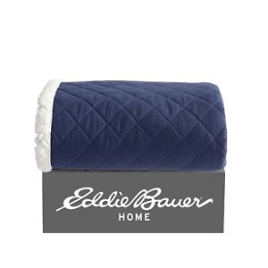 Eddie Bauer Essential Microfiber Blue Throw Blanket-50X60
