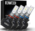 BEAMTECH 9005/HB3 & 9006/HB4 LED Light Bulbs 10000LM 50W 6500K White (4-Pack)