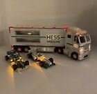 VINTAGE HESS 2003 TOY TRUCK AND RACECARS ALL LIGHTS WORK (NO BOX)