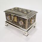 Antique Silver Plated & Enameled Table Box or Casket in Russian Taste