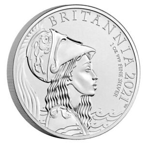 2021 Great Britain UK The Britannia Portrait BU Coin 1 oz Silver Limited GB UNC