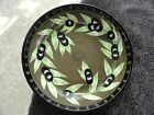 Laurie Gates Olive Dark Green Black Olive Green Leaves Individual Pasta Bowl