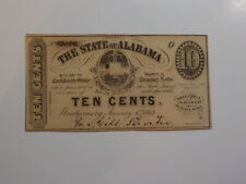Civil War Confederate 1863 10 Cents Note Montgomery Alabama Paper Money Currency