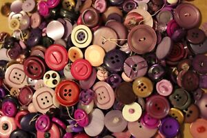 Vintage Lot of 400 Purple & Pink Sewing Buttons Arts & Crafts