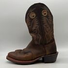 Ariat Heritage Roughstock Mens Brown Leather Pull On Western Boots Size 10 EE