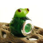 Green Sitting Frog Lampwork Glass Bead For All European Style Charm Bracelets