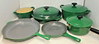 New ListingLe Creuset Cast Iron Vintage Cookware Set of 9 Pieces, Green Excellent Condition