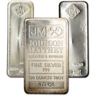 100 oz JM Silver Bar - Johnson Matthey .999 Fine Random Design