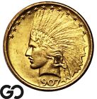 1907 Gold Eagle, $10 Gold Indian, Nice BU++ ** Free Shipping!