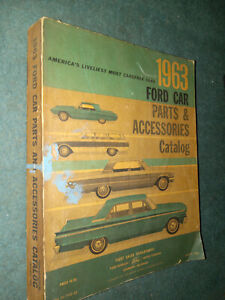1963 FORD CAR PARTS & ACCESSORIES CATALOG ORIGINAL BOOK FALCON T-BIRD GALAXIE++