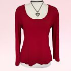 vintage y2k 90s red beaded glam vamp office siren boho knit formal party top M/L