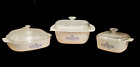 Corning Ware Blue Cornflower Casserole Baking Dishes with lids-6 pc Set Vintage