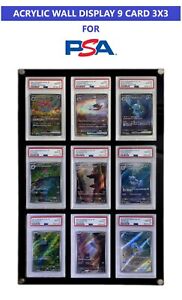 PSA Graded Card Premium Acrylic Display Case for : 9 Card Capacity - 3x3 Frame