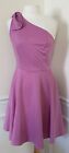 Jasambac Pink Purple Semi-Formal One Shoulder Bow Dress Knee-Length Party M