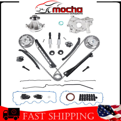 Timing Chain Kit W/Camshaft Phasers,Water Pump Gasket Set For Ford F150 5.4L 3V