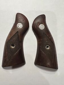 Ruger Speed Six, Security Six, Service Six OEM wood grips square butt FAIR/GOOD