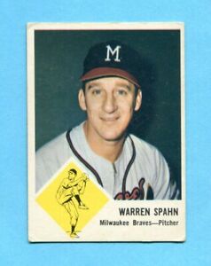 1963 Fleer #45 Warren Spahn Milwaukee Braves Baseball Card Vg/Ex tiny wrks