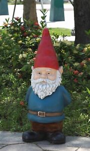 Exclusive-Bobblehead Large Garden Gnome Statue Hands Behind Back Garden Display