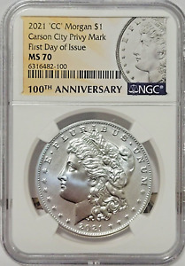 🔥 2021 CC MORGAN silver Dollar NGC MS 70 First Day Issue  CARSON CITY FDI FDOI