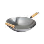 Classic Series 14-Inch Bottom Carbon Steel Wok with Birch Handles